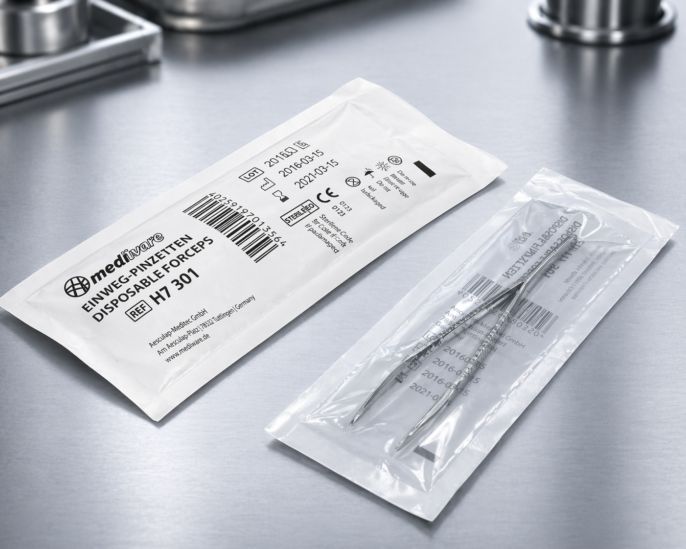 MEDIWARE - Sterile Disposable Forceps – 50 Pieces, Individually Hygienically Packed